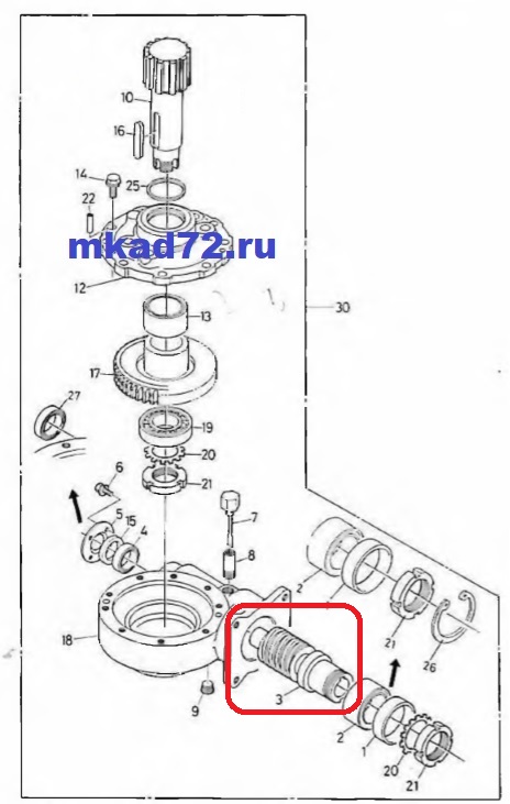 Поворотный редуктор тадано z300 схема